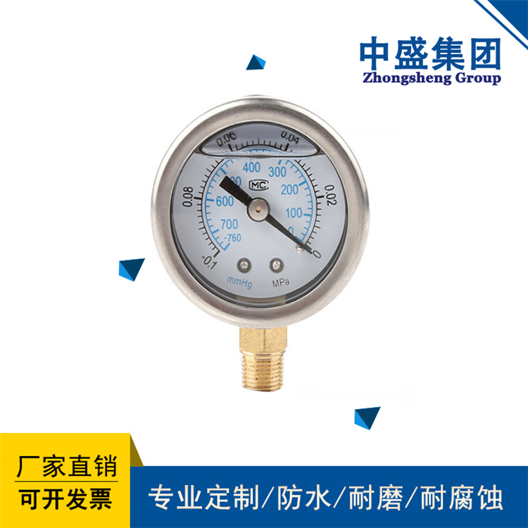 不銹鋼耐震壓力表YN-100 0~1.0Mpa M20*1.5徑向